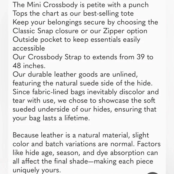 PORTLAND LEATHER COMPANY MINI ZIP TOP CROSSBODY IN HONEY - Picture 12 of 12